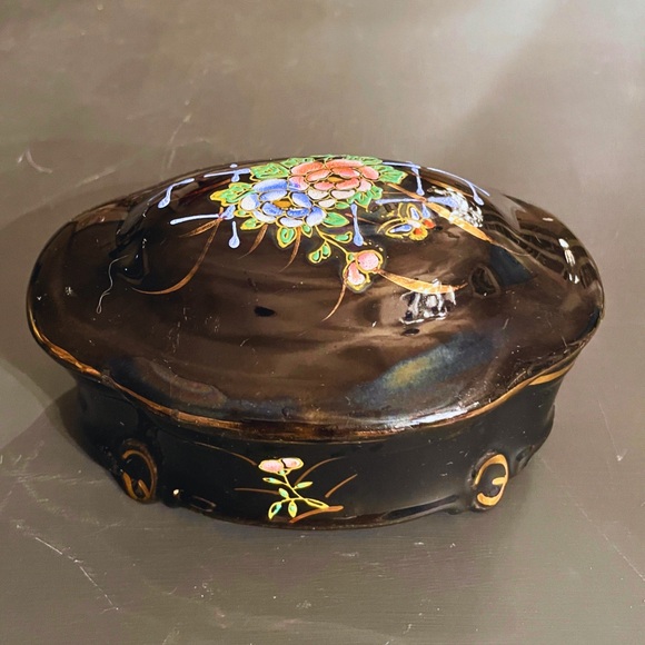 Tashiro Shoten Japanese Blackware Trinket Box - Picture 4 of 9